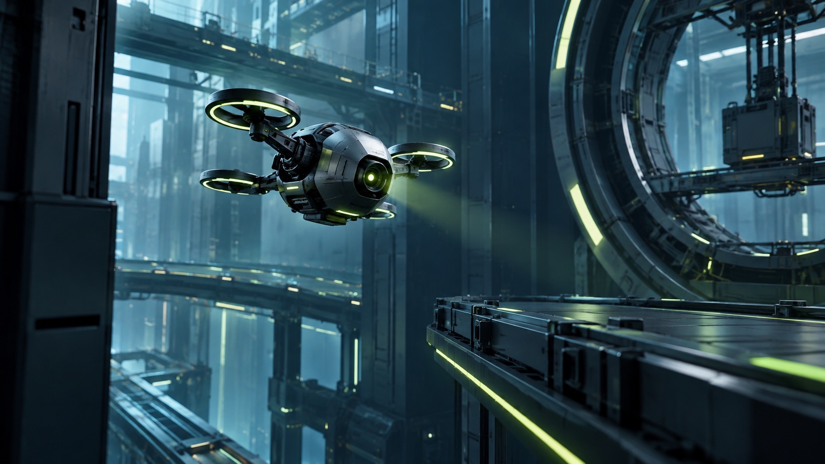 Conceptual illustration of an autonomous flying robot