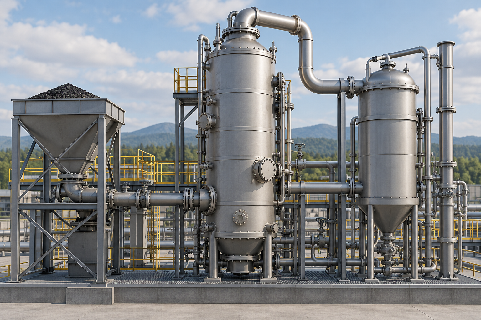 Conceptual gasification equipment; not an actual TRIG or Kemper installation